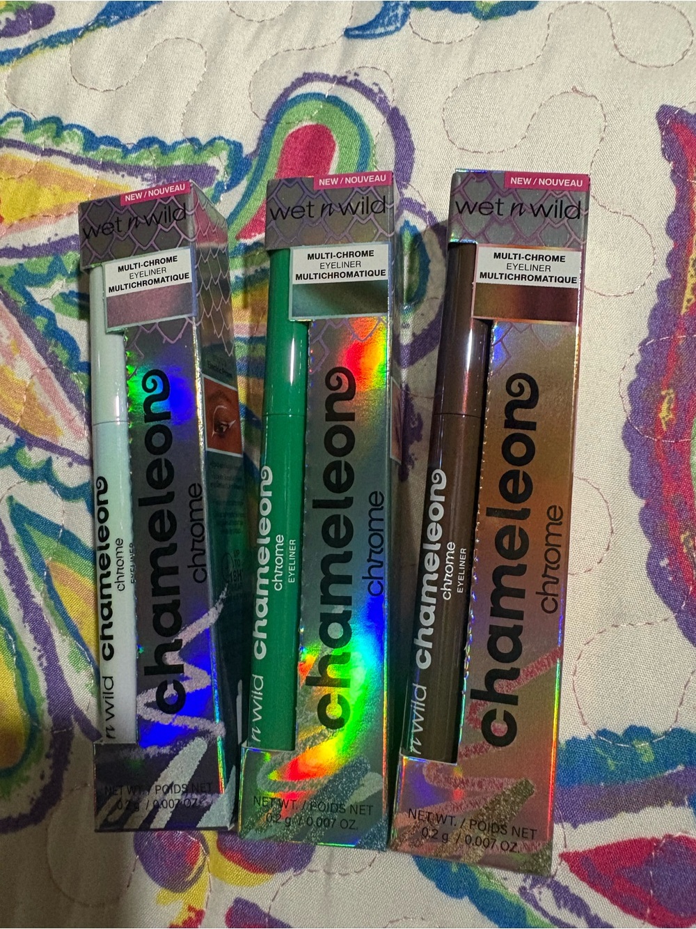 wet n wild Chameleone Chrome Eyeliner Trio - White, Green, Bronze